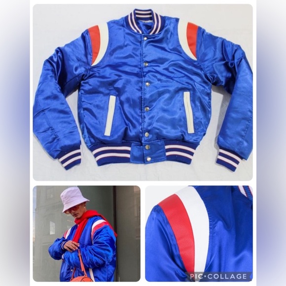 MNML Men’s Blue Teddy Bomber 90s Throwback Street Hip Jacket Coat XL X-Large - Picture 2 of 8